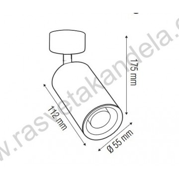 Spot lampa GU10 VERONA crna