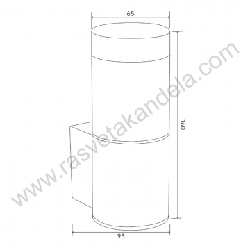Baštenska zidna lampa 1xGU10 LIRA-ACR-1R tamno siva