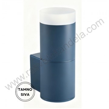 Baštenska zidna lampa 1xGU10 LIRA-ACR-1R tamno siva