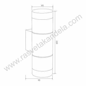 Baštenska zidna lampa 2xGU10 LIRA-ACR-2R mat bela