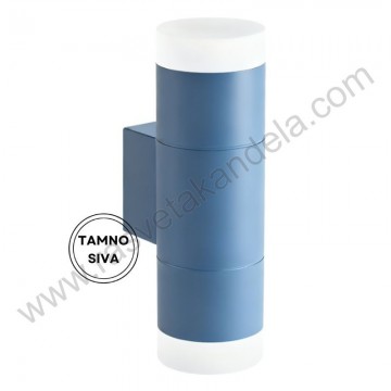 Baštenska zidna lampa 2xGU10 LIRA-ACR-2R tamno siva