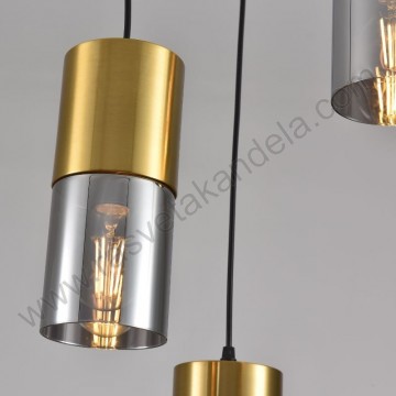 Visilica 3xE27 TRIX-3R zlatna+smoky