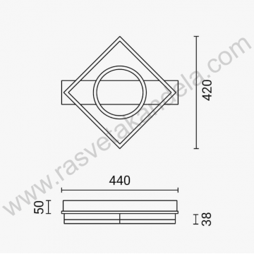 LED luster plafonjera 44W 3000/4000/6000K sa daljinskim 12821