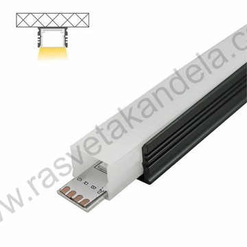 Aluminijumski nadgradni profil 2000x17.7x13mm IP65 crni