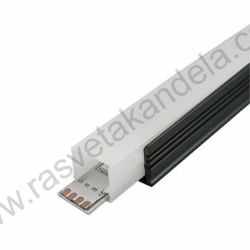 Aluminijumski nadgradni profil 2000x17.7x13mm IP65 crni