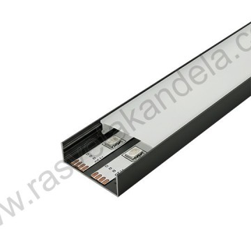 Aluminijumski nadgradni profil 2000x40x10mm IP20 crni