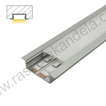 Aluminijumski ugradni profil 2000x55x10mm IP20