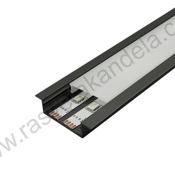 Aluminijumski ugradni profil 2000x55x10mm IP20 crni