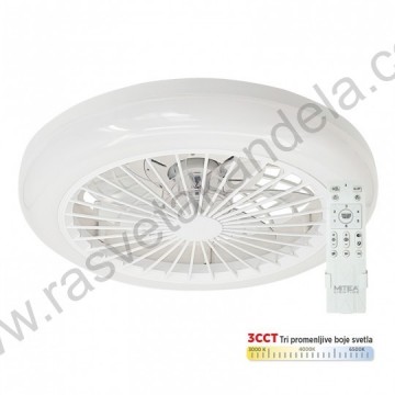 Plafonski ventilator sa LED svetlom MV5022-W 18W 3000/4000K/6500K beli