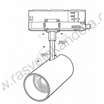 LED šinski reflektor monofazni 7W 3CCT M205014 crni