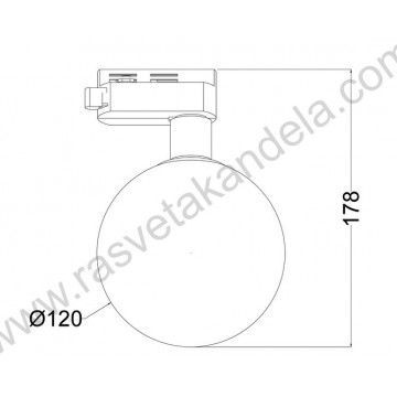 Šinski reflektor 1xG9 M205011-W beli+belo staklo