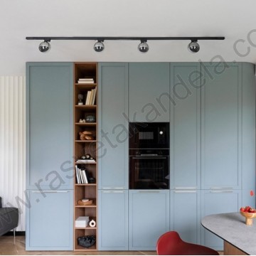 Šinski reflektor 1xG9 M205011-BB crni+dim staklo