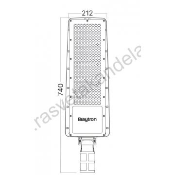 LED ulična svetiljka 200W 6500K IP66 siva