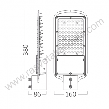 LED ulična svetiljka 50W 4000K IP66 siva