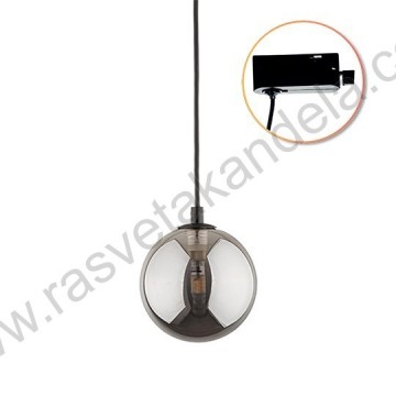 Šinska visilica 1xG9 M205021-BB crna+dim staklo