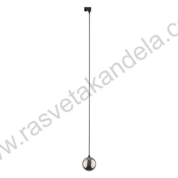 Šinska visilica 1xG9 M205021-BB crna+dim staklo
