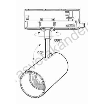 LED šinski reflektor trofazni 10W 3CCT M205050 crni
