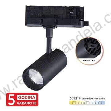 LED šinski reflektor trofazni 10W 3CCT M205050 crni