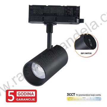 LED šinski reflektor trofazni 20W 3CCT M205051 crni