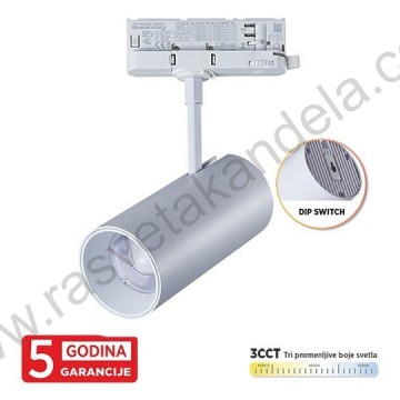 LED šinski reflektor trofazni 20W 3CCT M205051 beli