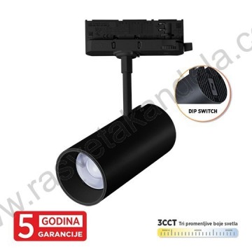 LED šinski reflektor trofazni 30W 3CCT M205052 crni