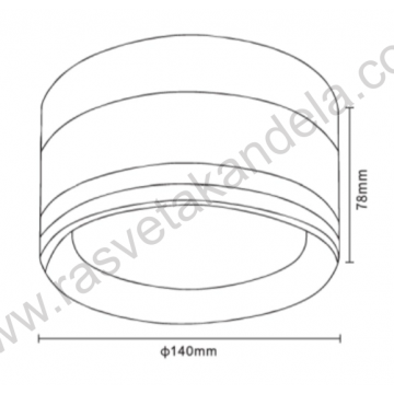 LED zidna/plafonska lampa M205752 9W 3CCT IP65 bela