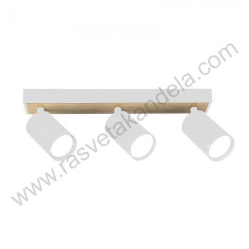 Spot lampa 3xGU10 BOXER-3L bela+boja drveta