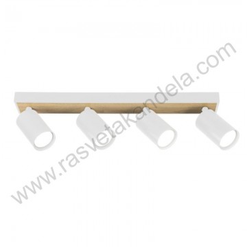 Spot lampa 4xGU10 BOXER-4L bela+boja drveta