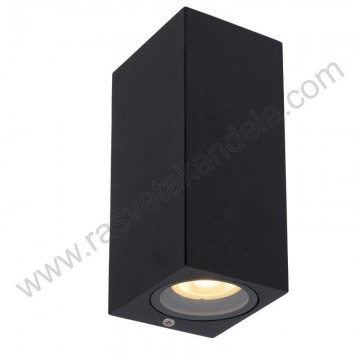 Baštenska zidna lampa QUADRO 2xGU10 mat crna