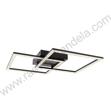 Led luster plafonjera 3CCT 55W crna sa daljinskim CRYSTAL