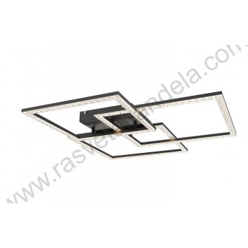 Led luster plafonjera 3CCT 80W crna sa daljinskim CRYSTAL