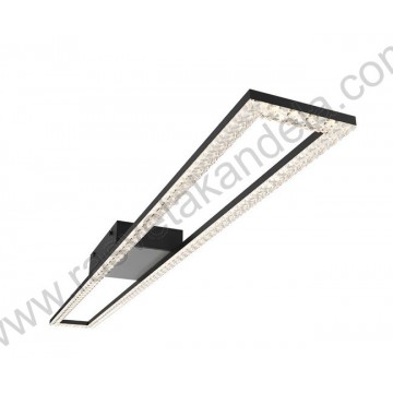Led luster plafonjera 3CCT 40W crna sa daljinskim CRYSTAL