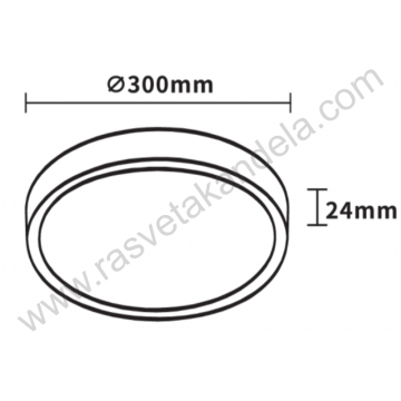 LED plafonjera M205763 24W 3CCT IP40 crna