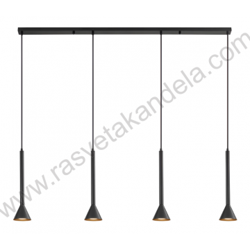 Visilica 4xGU10 crna