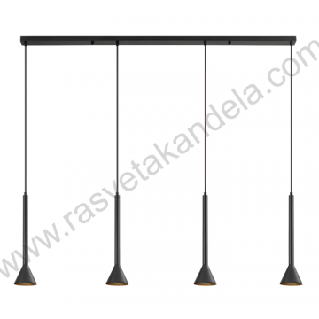 Visilica 4xGU10 crna
