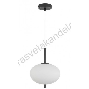 Visilica 1xE14 metal/staklo opal belo