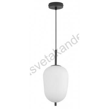 Visilica 1xE14 metal/staklo opal belo