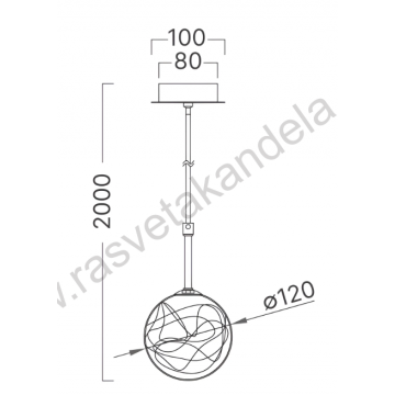 Visilica 1xG9 zlatna