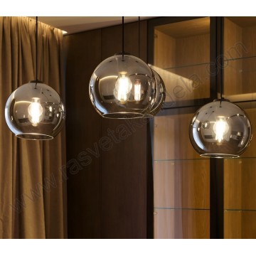 Visilica 1xE27 metal/smoke staklo S005
