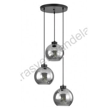 Visilica 3xE27 metal/smoke staklo S005