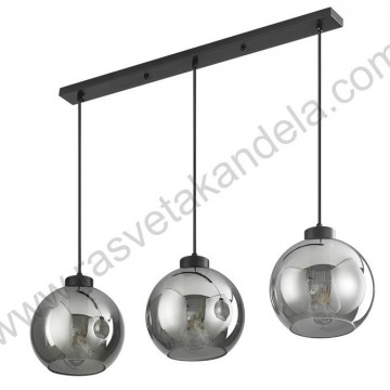 Visilica 3xE27 metal/smoke staklo S005