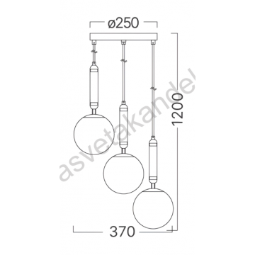 Visilica 3xG9 zlatna S006