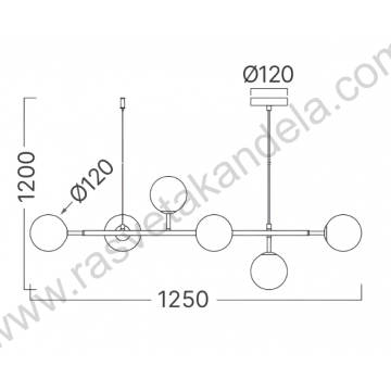 Visilica 6xG9 transparentno staklo S014