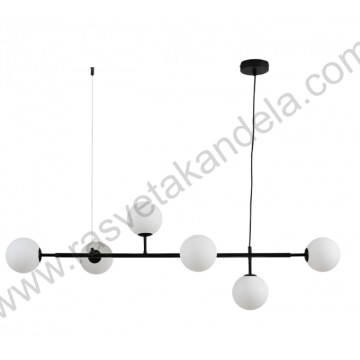 Visilica 6xG9 opal belo staklo S011