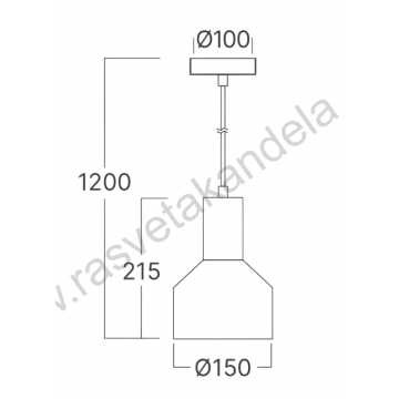 Visilica 1xE27 crna P001