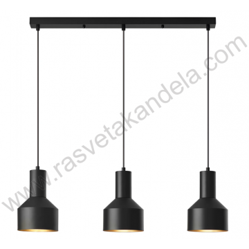 Visilica 3xE27 crna P001