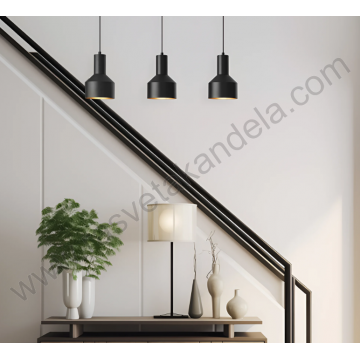 Visilica 3xE27 crna P001