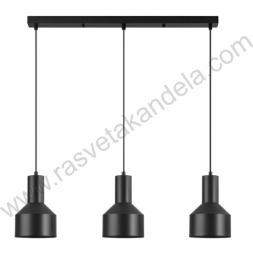 Visilica 3xE27 crna P001