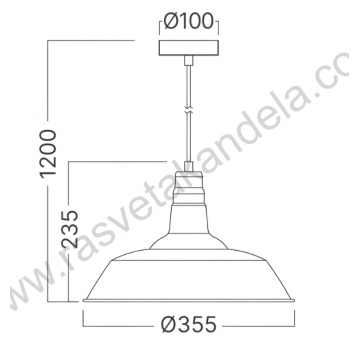 Visilica 1xE27 bronzana P003