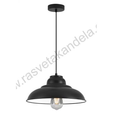 Visilica 1xE27 crna P004